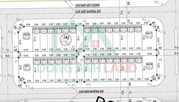 Bán LK3-12 đất đấu giá thôn Thụy Lâm xã Thư Lâm – 87,5m², hạ tầng đồng bộ, view vườn hoa