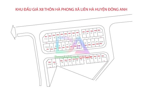 BÁN ĐẤT ĐẤU GIÁ X8 HÀ PHONG LIÊN HÀ ĐÔNG ANH 90M2