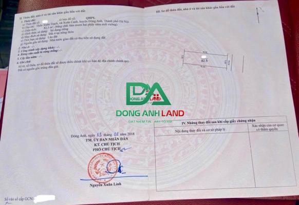 Bán đất đấu giá Xuân Trạch Xuân Canh diện tích 82.5m sát Vin Cổ Loa.