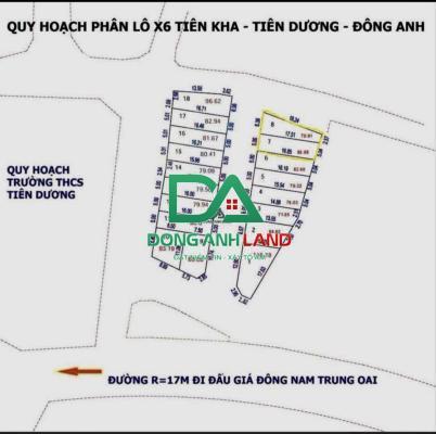 Bán đất đấu giá X6 Tiên Kha Đông Anh 168.79m2 gần đường Võ Nguyên Giáp 