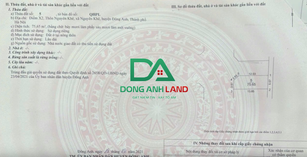 Bán đất đấu giá X2 Nguyên Khê Đông Anh 75m², mặt tiền 5m, giá tốt tháng 10/2025