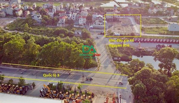 Bán đất đấu giá X6 Nguyên Khê Đông Anh gần bờ kè sông Đào, đường QL3