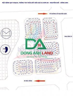 Bán đất đấu giá Nguyên Khê Đông Anh - Khu X2 Sơn Du giá rẻ