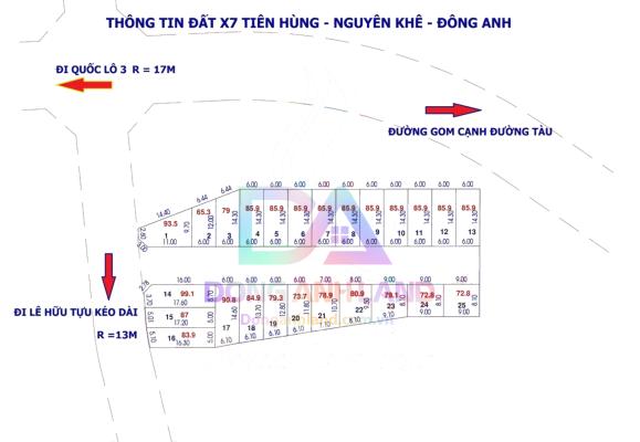 Bán đất đấu giá X7 Tiên Hùng Nguyên Khê Đông Anh – Gần QL3, hạ tầng hoàn thiện