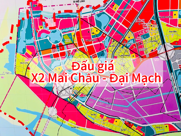 Sơ đồ vị trí đấu giá khu đất X2 Mai Châu Đại Mạch Đông Anh