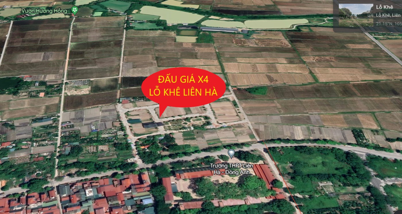 Lịch đấu giá 11 thửa đất ở tại huyện Đông Anh khởi điểm từ 14.3 triệu đồng/m2 