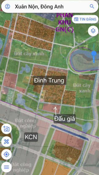 Sơ đồ và vị trí khu đất đấu giá XN3 thôn Đình Trung Xuân Nộn Đông Anh