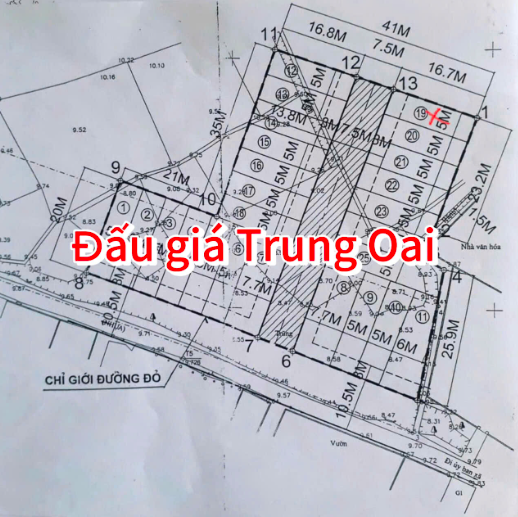 Sơ đồ và vị trí khu đất đấu giá Trung Oai Tiên Dương Đông Anh
