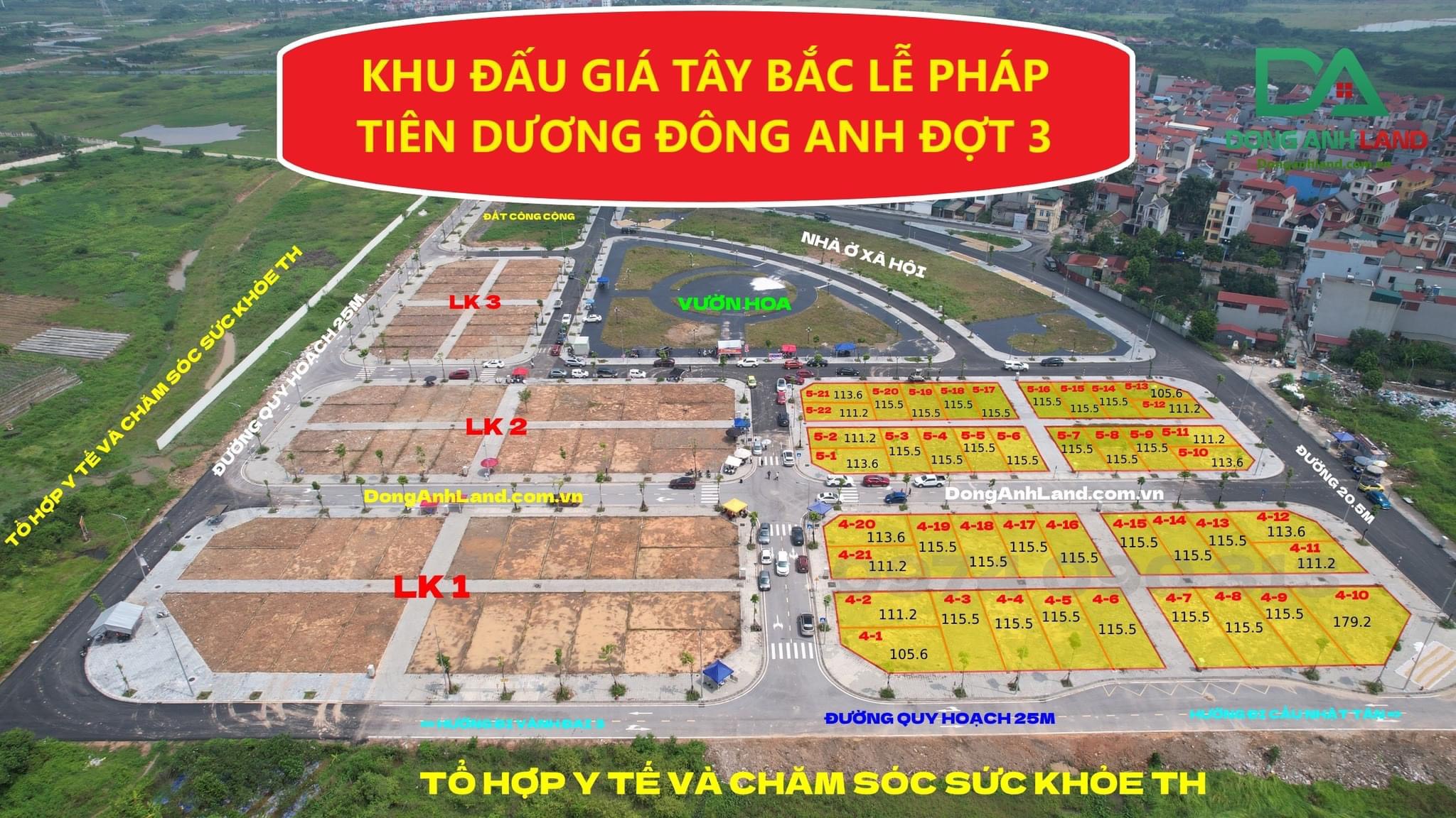 Thông báo đấu giá đất Tây Bắc Lễ Pháp Tiên Dương Đông Anh ngày 14/10/2023